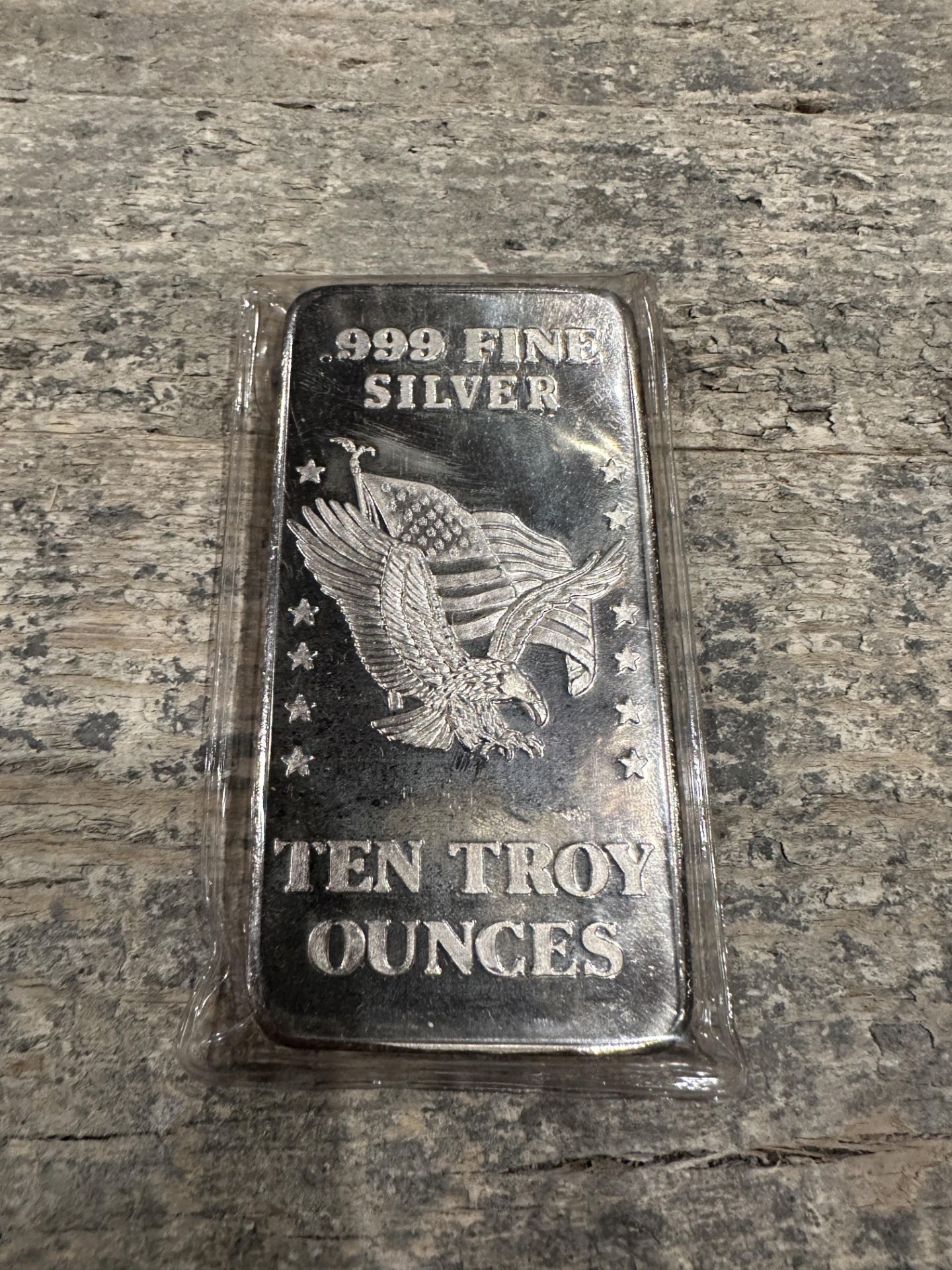 .999 FINE SILVER TEN TROY OUNCES, SOLID SILVER BAR