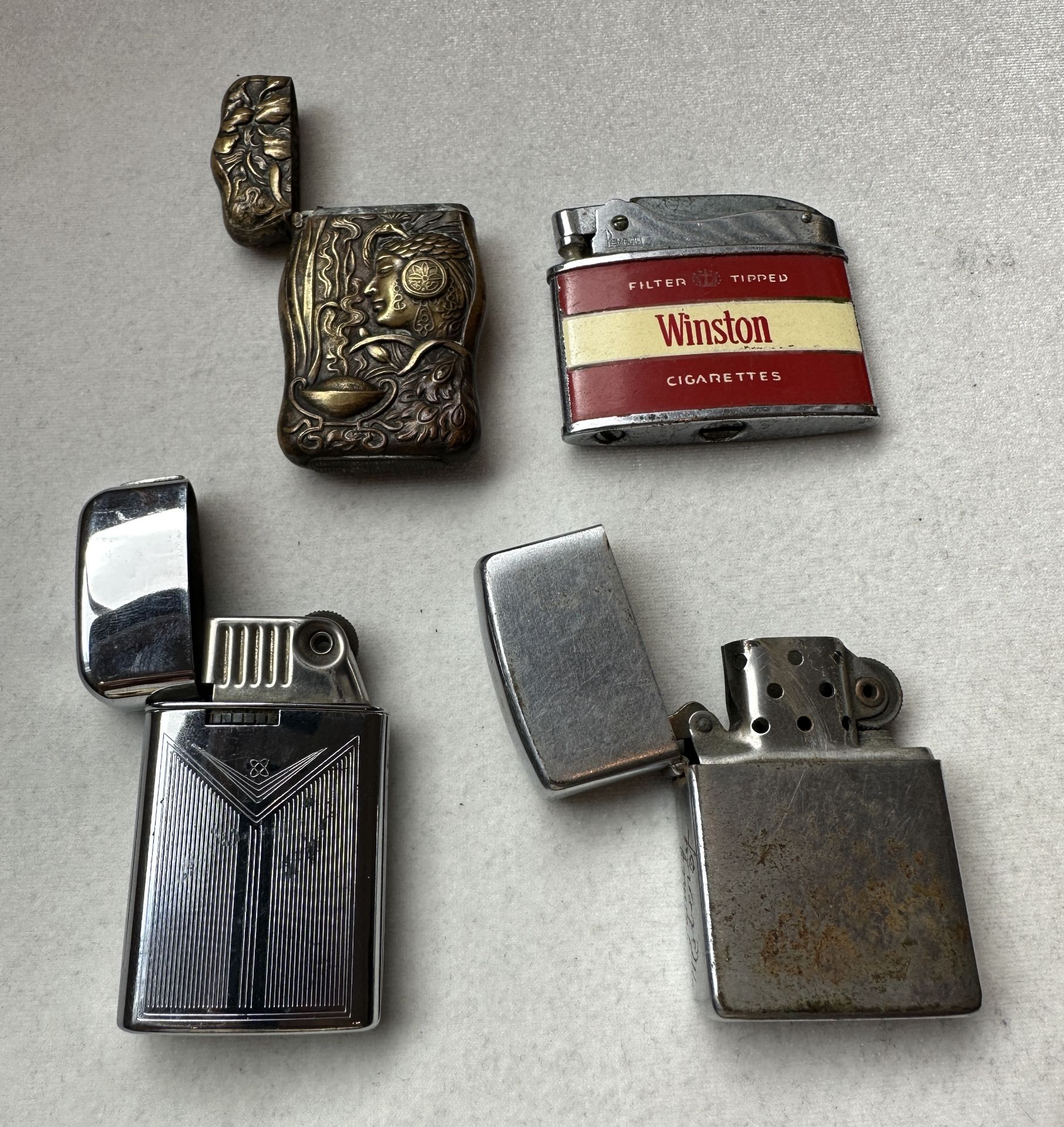 4 VINTAGE LIGHTERS , ZIPPO ETC