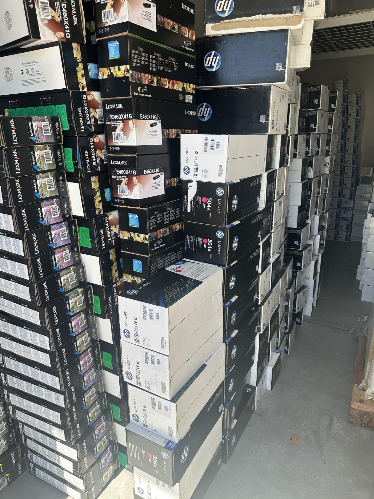 APPROX. 15 PALLETS OF TONER , XEROX, HP, LEXMARK + MANY MORE