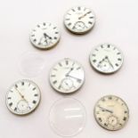 6 x pocket watch movements inc Longines retailed through J W Benson (London), J W Benson movement,