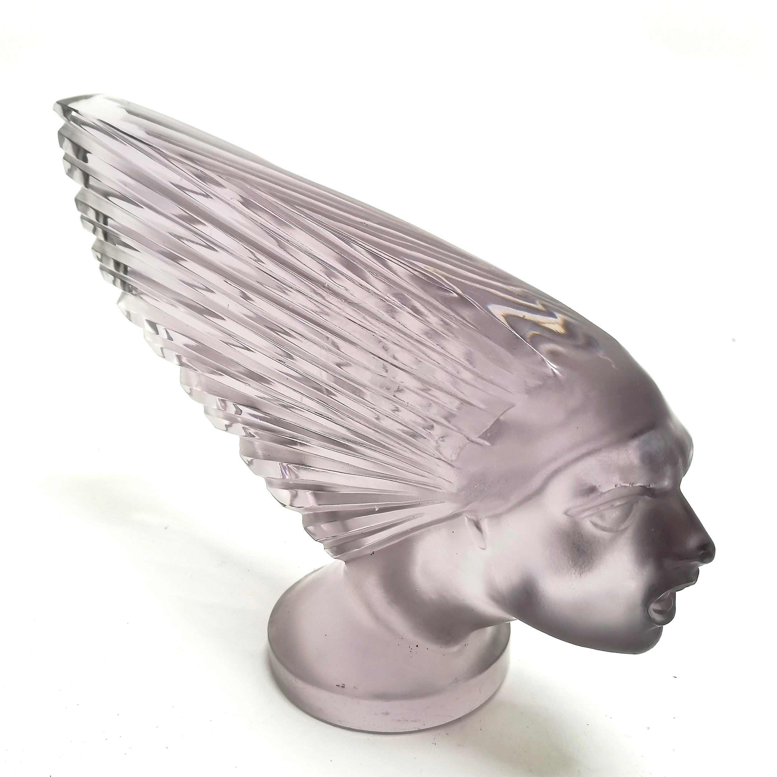 Original Rene Lalique Victoire glass car mascot - 21cm across x 13cm high ~ has had polish to end of - Image 3 of 7