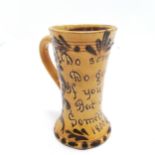 Commemorative slipware jug with 2 handles marked 'Do Something, Do Good, If you can, But do