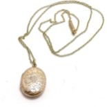 Antique unmarked locket on an unmarked antique 46cm chain - total weight 4.3g