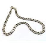 Heavy gauge silver filed curb link 46cm chain - 68g