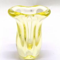 Sevres pale yellow art glass vase - 15cm high ~ scuffs to base otherwise in good used condition