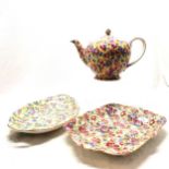 3 x Royal Winton (Grimwades) chintz - Sunshine 2 handled dish / plate / tray (25cm & no obvious