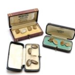 1923 Chester silver pair of cufflinks by Joseph & Richard Griffin (in a box) t/w 2 other pairs of