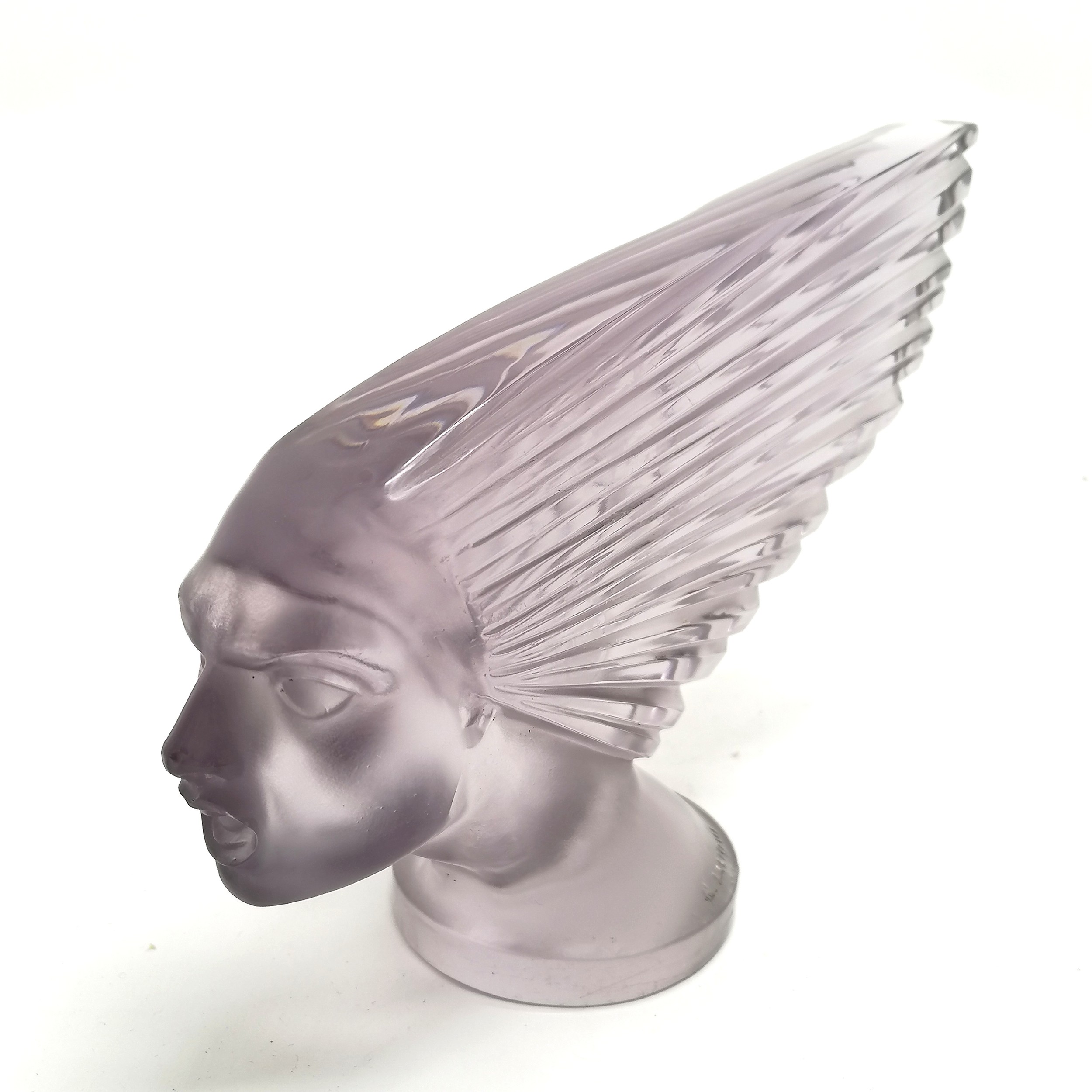 Original Rene Lalique Victoire glass car mascot - 21cm across x 13cm high ~ has had polish to end of - Image 4 of 7