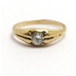 9ct marked gold CZ set ring - size H & 0.7g total weight - SOLD ON BEHALF OF THE NEW BREAST CANCER