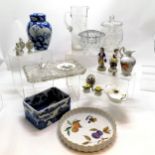 Misc china & glassware inc Royal Worcester evesham flan dish, coalport lapwing dish etc - some a/f