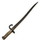 Antique French bayonet with brass hilt - 68cm long ~ pitting & corrosion to the steel