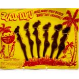 Novelty set of 6 x Zulu-Lulu swizzle sticks on original card - 21cm x 28cm - in unused condition