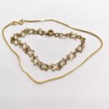 2 x 9ct marked gold bracelets - 2.9g - SOLD ON BEHALF OF THE NEW BREAST CANCER UNIT APPEAL YEOVIL