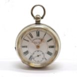 Silver cased Gents 'The Midland Lever' pocket watch retailed by Graves of Sheffield - 5cm diameter ~