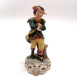 Antique Derby : Stevenson & Hancock porcelain figure of a boy titled 'Winter' wearing skates with