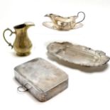 Antique EPBM silver plated sandwich box (15.5cm x 10.5cm x 3cm with slight dents) etc