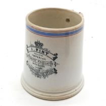 Antique Imperial 1 pint measure, patented March 31st 1882 J Tams Longton Staffs. With lead stamped