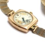 Ladies Rolex wristwatch in 9ct rose gold 20mm Rolex prima case with a milanese 2 colour 9ct gold