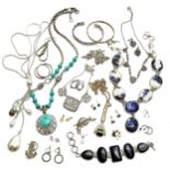 Qty of marcasite stone set jewellery t/w sodalite necklace etc - SOLD ON BEHALF OF THE NEW BREAST