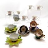 Set of 6 x Royal Worcester botanical design coffee cans with saucers t/w set of 4 x Laura Ashley