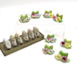 Set of 8 x coalport place settings t/w boxed set of 6 ceramic napkin holders ~ no obvious damage