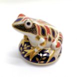Royal Crown Derby (gold seal) frog paperweight - 7.5cm high with no obvious damage