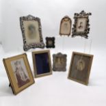2 x antique silver fronted photograph frames (largest 20cm x 14cm & both a/f) t/w bog oak