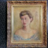 1954 Framed signed oil on canvas portrait painting of a lady - frame 68cm x 58cm - slight losses