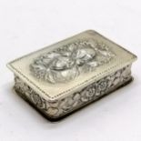 Swedish sterling silver pill / trinket box by Mema with a lemon gilded interior- 5cm x 3.5cm & 41g