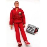 Six Million Dollar man action figure with engine block - the bionic lifting arm works (with the head