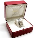 Cartier ladies tank francaises quartz wristwatch in stainless steel in original retail box - has