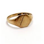 Antique 9ct hallmarked gold signet ring by WM - size N½ & 1.6g - SOLD ON BEHALF OF THE NEW BREAST