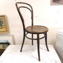 Antique bentwood chair T/W seat cushion. In good used condition, no worm or splits.