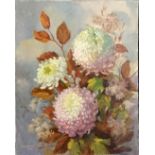 Oil painting on canvas of some flowers by Dorothy Dean (1920-2005) - 45.5cm x 36cm