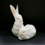 Herend model of a pair of white rabbits - 8.5cm high