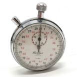 Hanhart 1/10 second stopwatch (5cm diameter) with chrome case - runs and resets but WE CANNOT