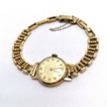 Vintage 9ct gold ladies Rotary manual wind wristwatch with a part sprung bracelet - total weight 18g