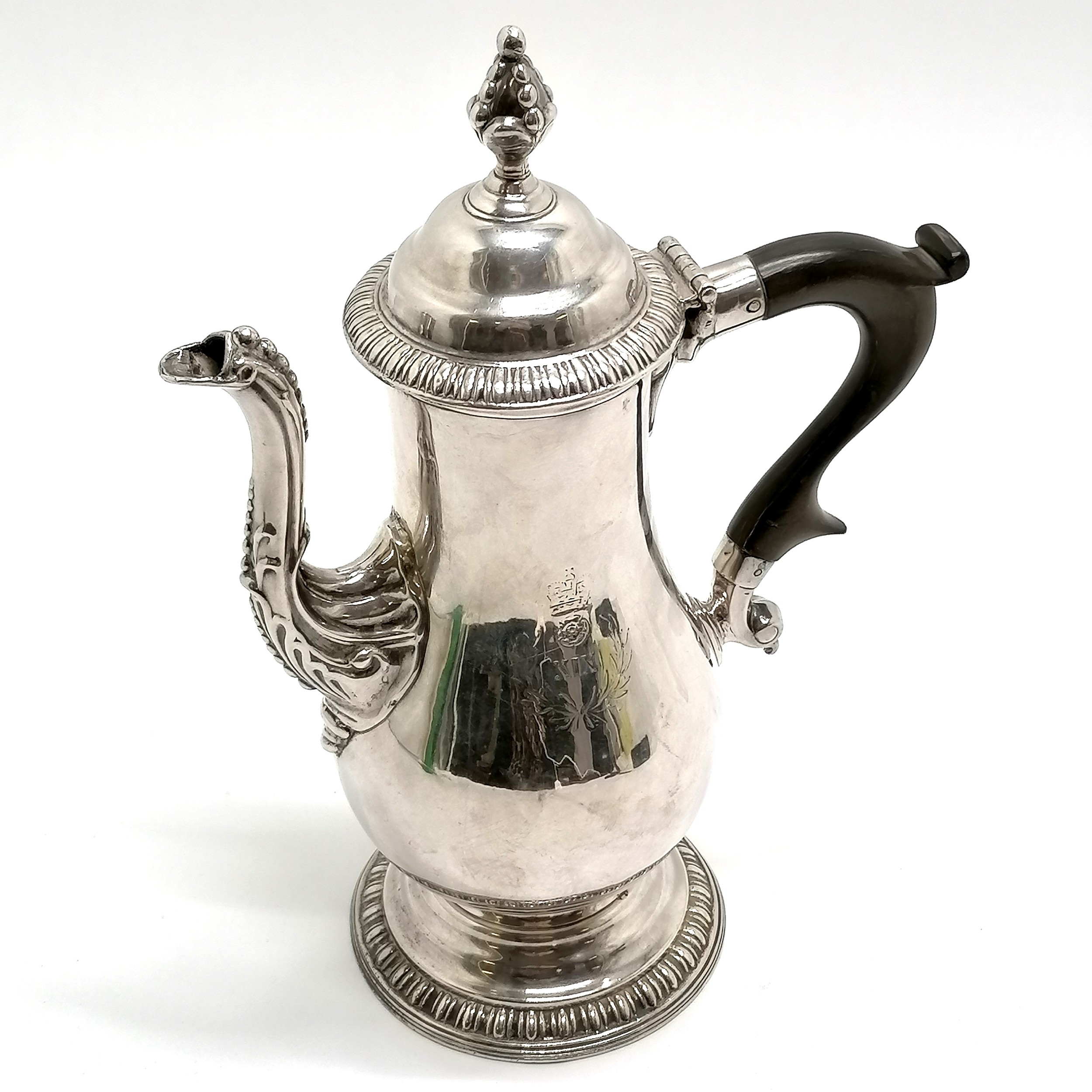 Unmarked Colonial silver coffee pot with 1891 1st bn 19th reg (Yorkshire regiment) Lieut M H - Image 2 of 3