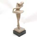 1985 Austin Prod Inc figure of a ballerina on a black plastic plinth - 37cm high & arm has been