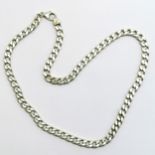 Silver heavy gauge filed curb 50cm neckchain - 48g