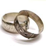 Charles Horner Chester hallmarked belt type bangle engraved with acanthus t/w hollow bangle by