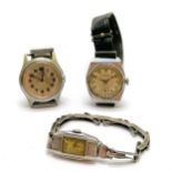 Ladies vintage silver cased wrist watch on a silver bracelet t/w Roamer & Rotary wrist watches - for