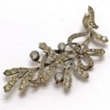 800 silver large scale paste set brooch - 10cm & 28g total weight