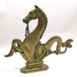 Antique bronze Venetian sea-horse (hippocampus) gondola oarlock 30cm high x 33cm long. In good