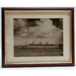 Framed mounted photograph of battlecruiser HMS Mary (1912-16) - frame 39cm x 32cm