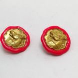 Pair of Kathleen Mailliard clip on horse earrings (3.5cm diameter)