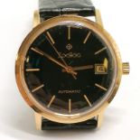 Gents 18ct rose gold 32mm cased Zodiac automatic wristwatch on original strap with buckle - very
