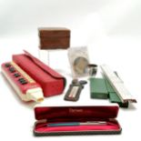 Quantity of miscallanious incl. Homer melodica alto cased, Boxed parker pen, thermometer etc.