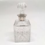 Silver top scent bottle 17cms high, 1984, no visible chips or cracks.