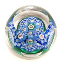 Whitefriars facetted paperweight with F-1978 cane - 7.5cm diameter